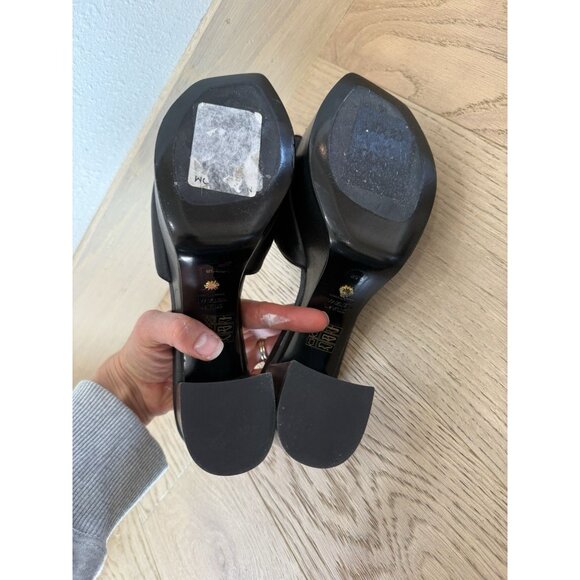 $495 Stuart Weitzman Women’s Black Leather Platform Sandals High Heels Shoes 9.5 - Picture 5 of 6